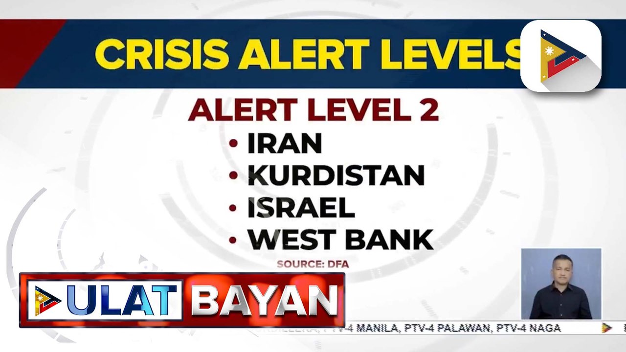 Isinailalim na sa iba't ibang crisis alert level ang mga apektadong lugar na apektado ng tensyon sa Middle East | ulat ni Gab Villegas