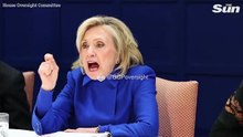 Dramatic moment Hillary Clinton slams fist on table and storms out during Epstei