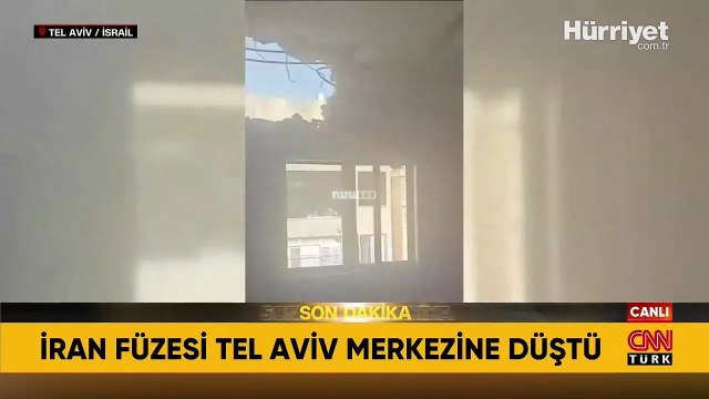 İran füzesi Tel Aviv merkezine düştü