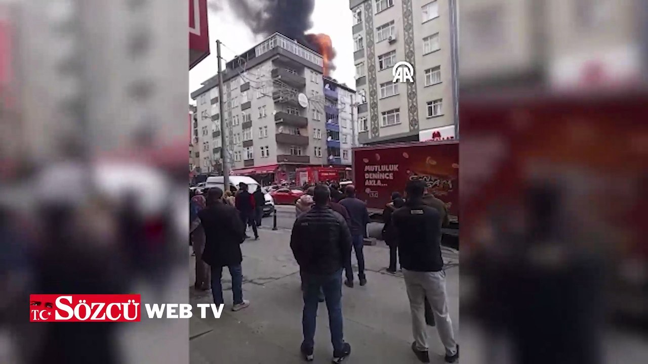 Sultangazi'de 5 katlı binanın çatı katında çıkan yangında 2 kişi dumandan etkilendi