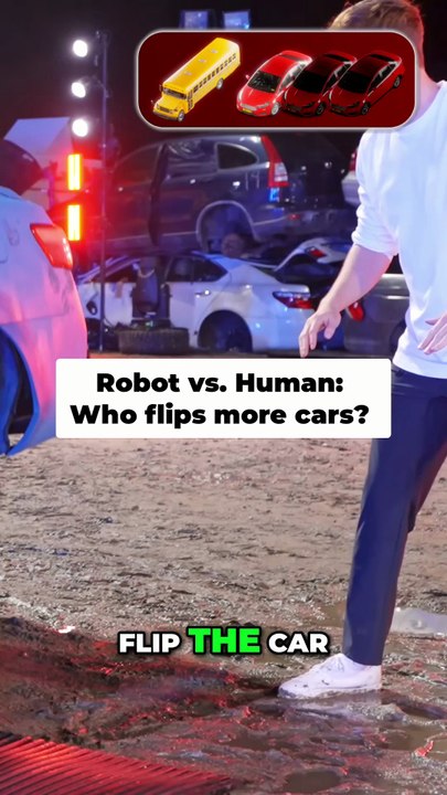 Robot vs. Thor_ Epic Car Flipping Challenge!