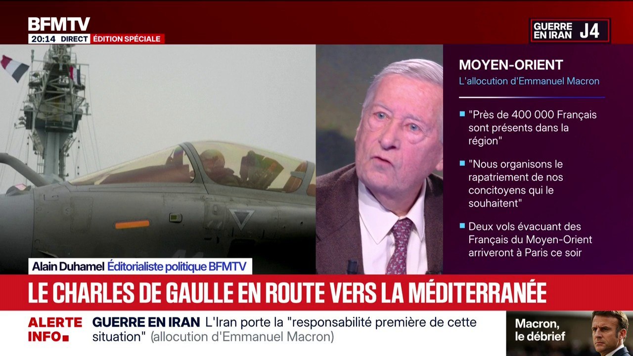 Moyen-Orient: "L'arrivée du porte-avions Charles de Gaulle, c'est le déploiement du plus grand symbole de la puissance militaire française", assure Alain Duhamel, éditorialiste