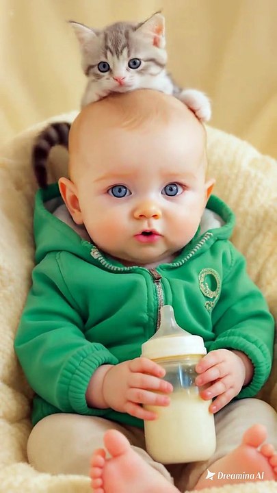 Cute Laughing Kid Meets a Friendly Goat | AI Kids