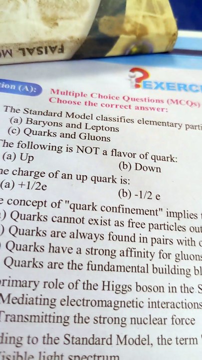 Class 12 Physics Solved mcqs  Sindh board New book Chapter No 28 particle Physics