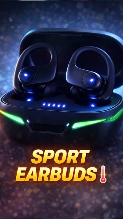 Wireless Bluetooth 5.4 Earbuds with Earhooks Playtime Sports Headphones