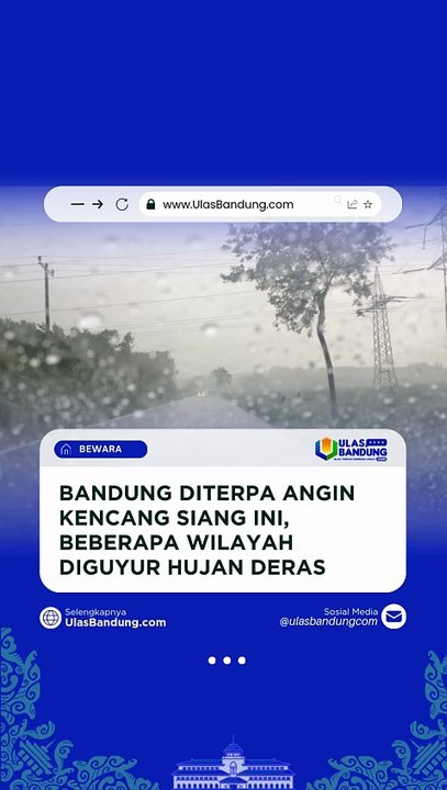 Bandung Diterpa Angin Kencang Siang Ini