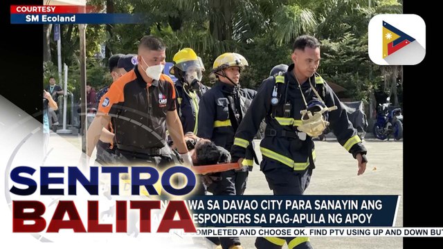 Fire drill, isinagawa sa Davao City para sanayin ang kahandaan ng responders sa pag-apula ng apoy; private sector, target na turuan ng emergency medical response at maging first responders | ulat ni Regine Lanuza- PTV Davao