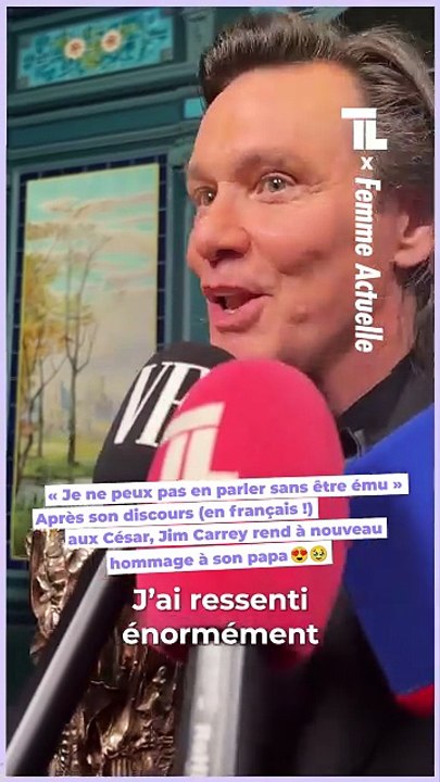 FEMME ACTUELLE - "Je ne peux pas en parler sans être ému" Après son discours aux César, Jim Carrey rend à nouveau hommage à son papa