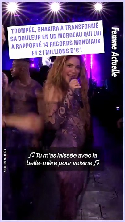 FEMME ACTUELLE - CURATION - Trompée, Shakira a transformé sa douleur en un morceau qui lui a rapporté 14 records mondiaux et 21 millions d'euros