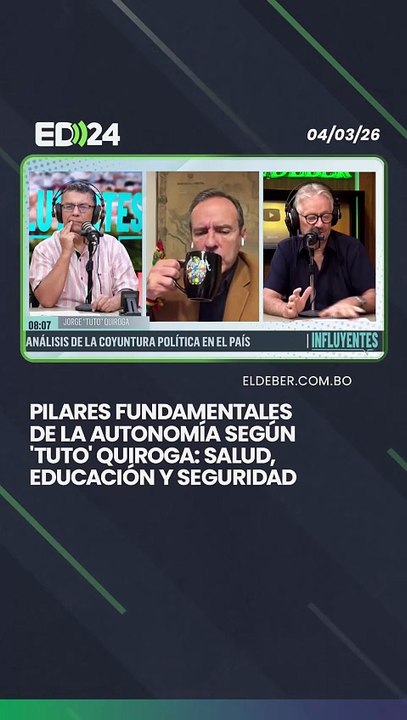Pilares fundamentales de la autonomía según 'Tuto' Quiroga: salud, educación y seguridad