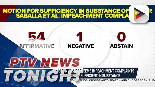 House Committee on Justice deems impeachment complaints vs. VP Sara Duterte sufficient in substance