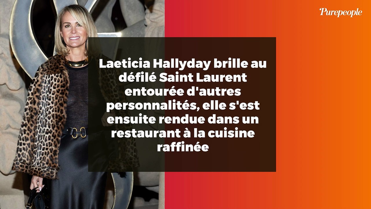 Laeticia Hallyday brille au défilé Saint Laurent entourée d'autres personnalités, elle s'est ensuite rendue dans un restaurant à la cuisine raffinée