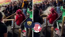 Ciudad Universitaria: Aficionados de Toluca son bañados con cerveza por seguidores de Pumas
