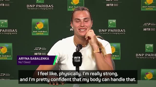 Sabalenka all for proposal of five-set matches in women's grand slams