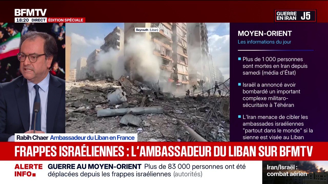 "On refuse de transformer le sud du Liban en Gaza": l'ambassadeur du Liban évoque "112 morts et 83.000 déplacés" depuis le début de la guerre au Moyen-Orient