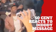A fan uses her phone to send 50 Cent a message about Diddy and his reaction says it all