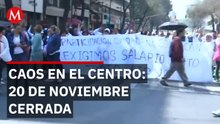 Cerrada la Avenida 20 de noviembre e Izazaga por protesta de empleados del Gobierno de la CDMX