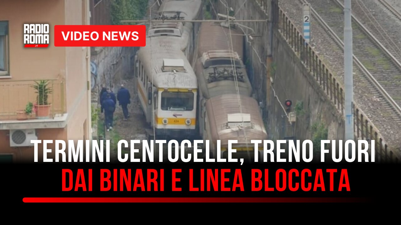 Termini Centocelle, treno fuori dai binari e linea bloccata