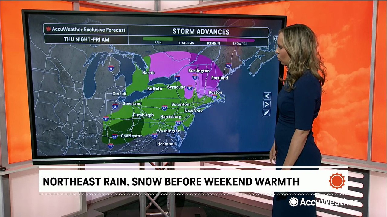 Rain and snow on the way to the Northeast ahead of spring warmth