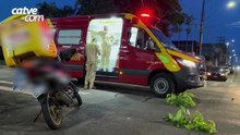 Acidente entre duas motos deixa entregador ferido no Centro de Cascavel