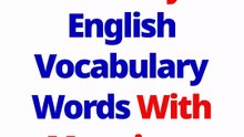 English Vocabulary Words With Meanings