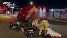 Motociclista fica ferida após batida com caminhonete no Centro de Cascavel