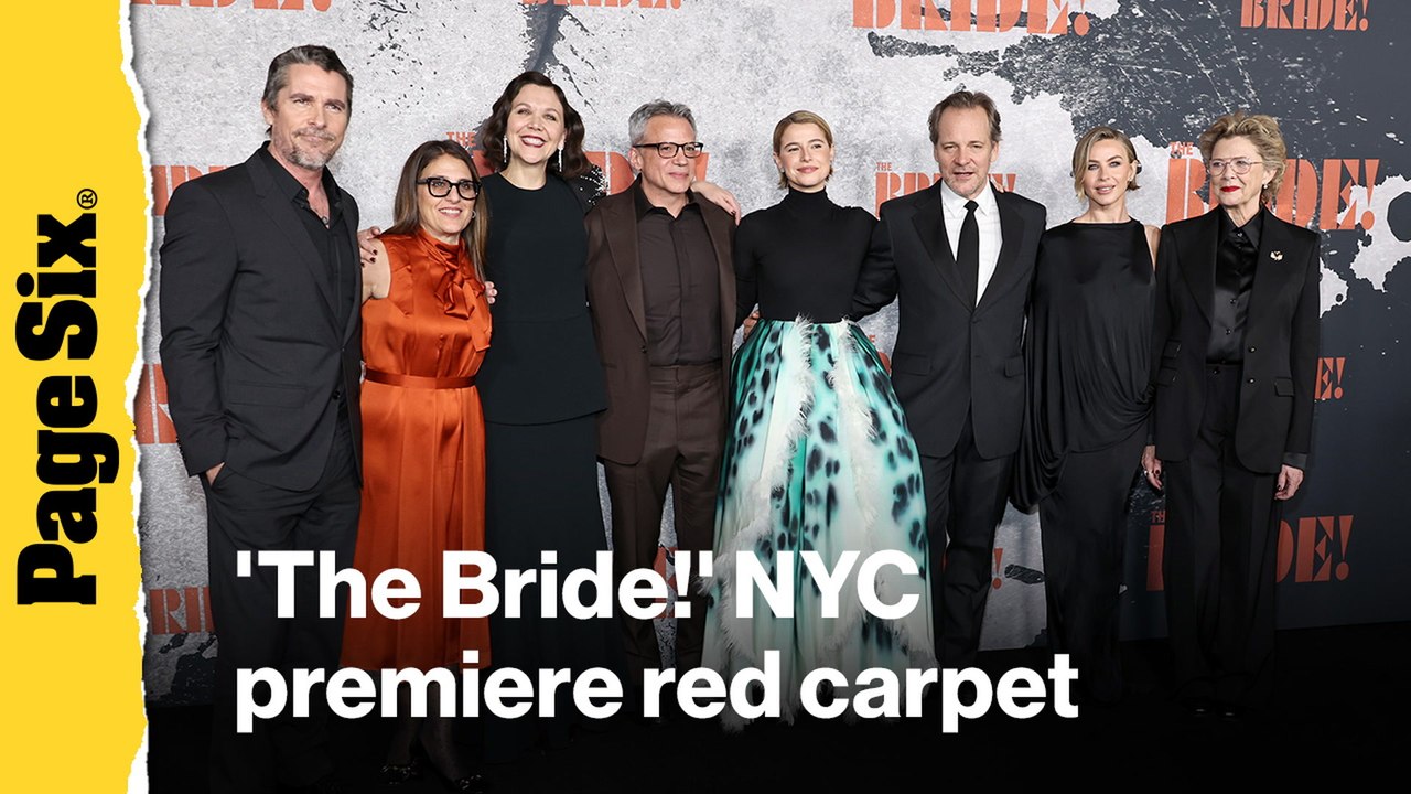 Christian Bale, Jessie Buckley, Jake Gyllenhaal and more celebrities attend 'The Bride!' premiere