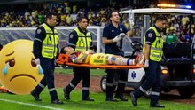 Víctor Dávila deja el campo de juego directo al hospital tras lesión en la pierna izquierda