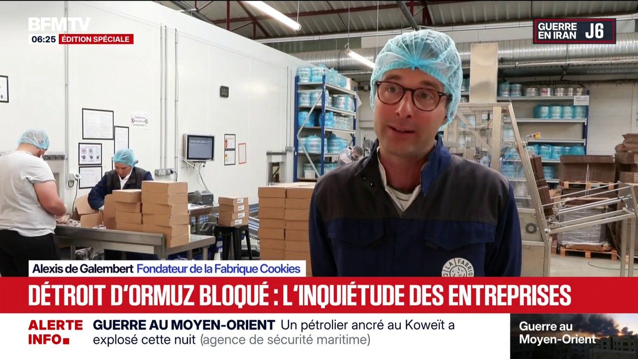 Guerre au Moyen-Orient : avec le blocage du détroit d'Ormuz, Alexis de Galembert, fondateur de La Fabrique de Cookies, subit "l'incertitude des marchés"