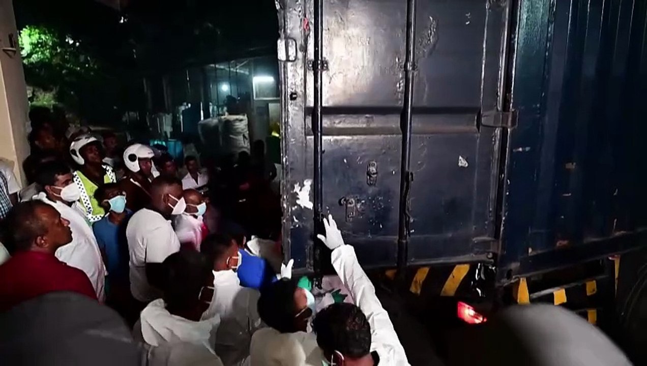 Bodies of Iranian sailors arrive at Sri Lanka mortuary after warship sinking