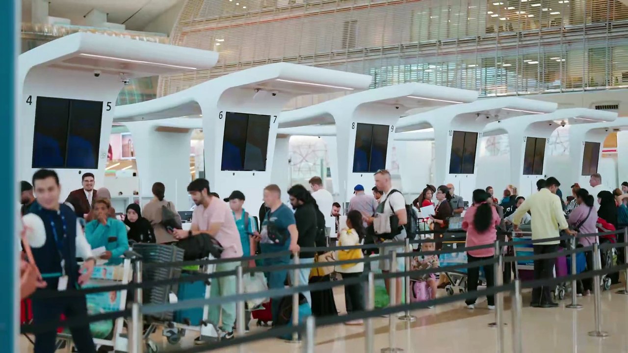 Travellers at Zayed Airport