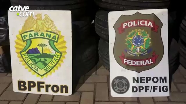 Polícia apreende pneus e cigarros contrabandeados em Foz do Iguaçu