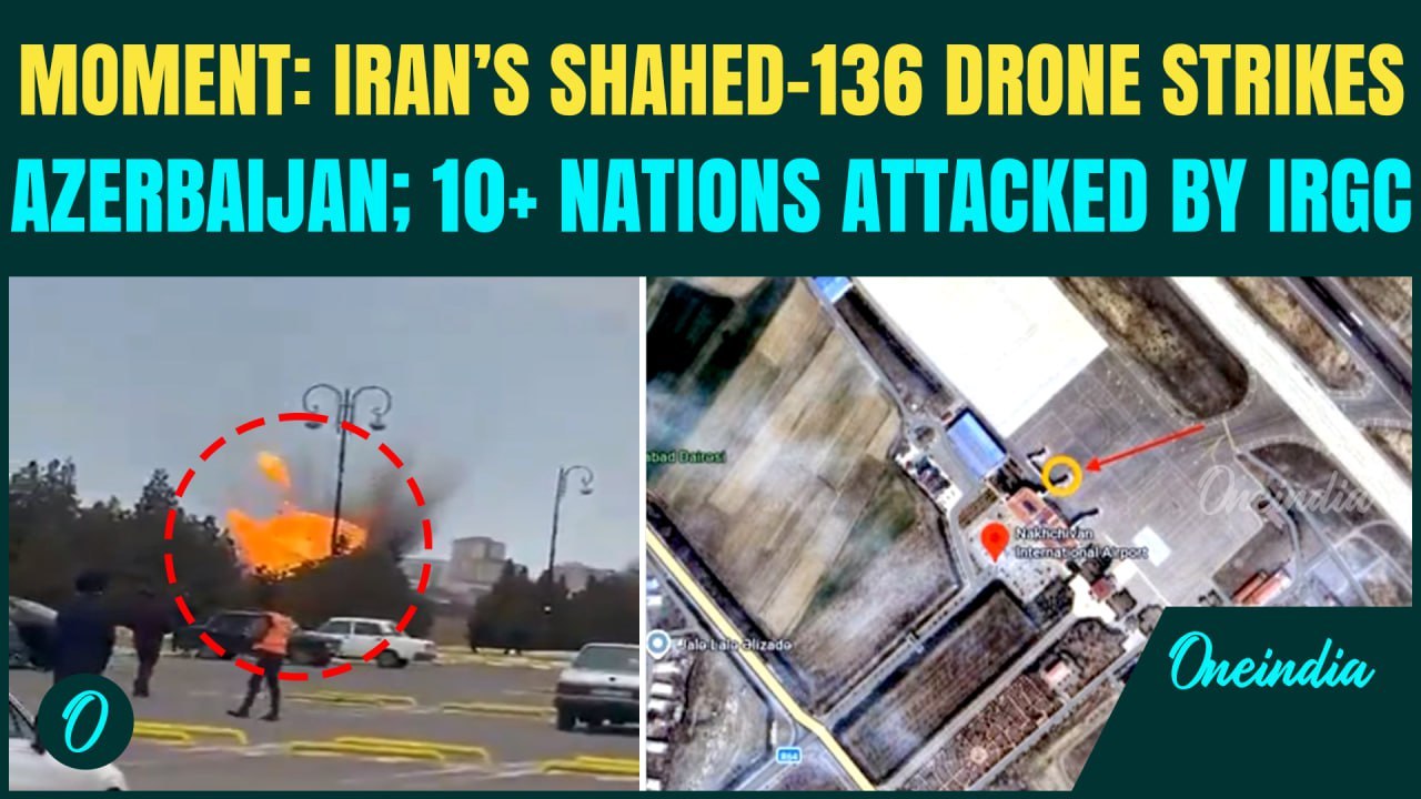 Iran STRIKES Azerbaijan Airport With Shahed Drones in CHILLING Video; 10+ Nation Attacked in 6 Days