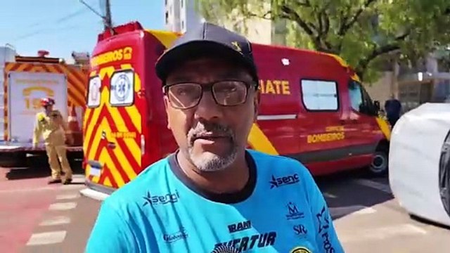 Me deparei com esse senhor invadindo a preferencial , relata motorista de caminhão envolvido em acidente