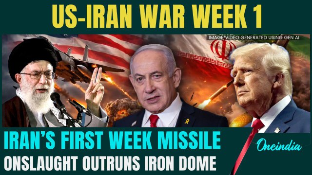 Iran DOMINATES US in Week 1 of War? Iran’s Missiles TIRE Israeli Defences, Middle East Left BURNING