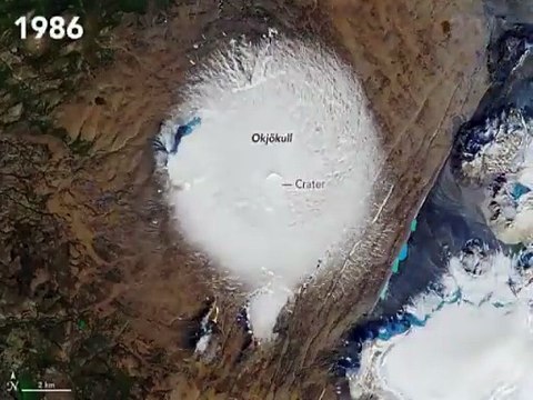 رسميًا... فيديو يوثق ذوبان أول جبل جليدي في آيسلندا