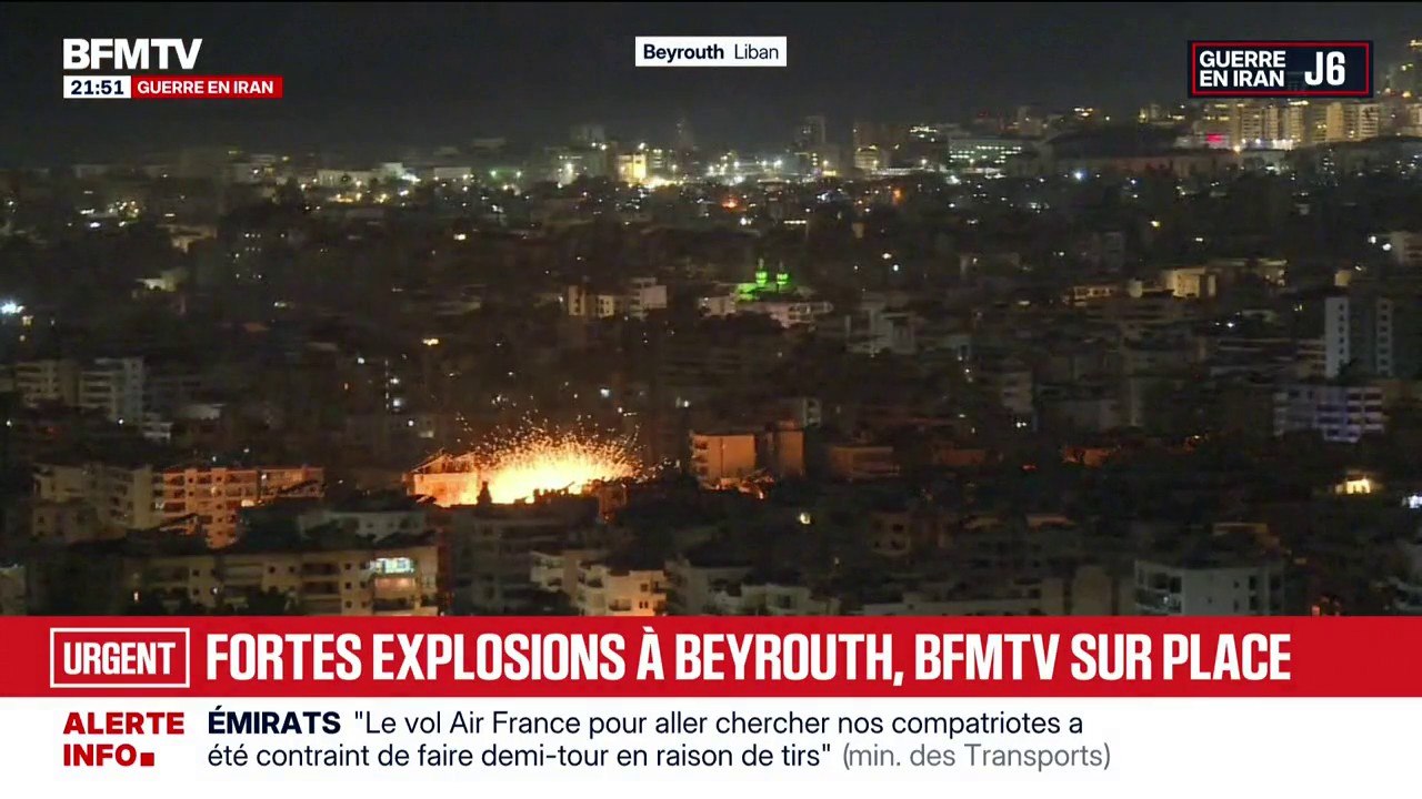 Les images de la deuxième frappe à Beyrouth au Liban, au 6e jour de la guerre au Moyen-Orient