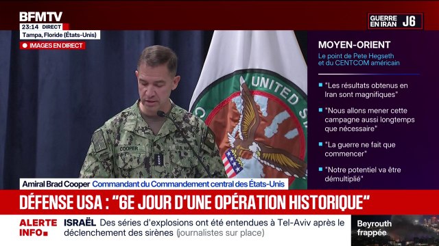Conflit au Moyen-Orient: le commandant du Commandement central américain assure que 30 navires iraniens ont été détruits en six jours