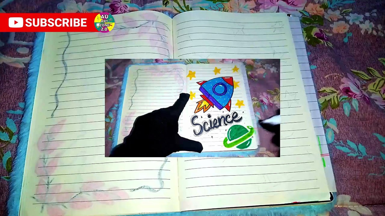 How to draw science title page | science title page ideas | science drawing easy | AU ART ZONE 2.0