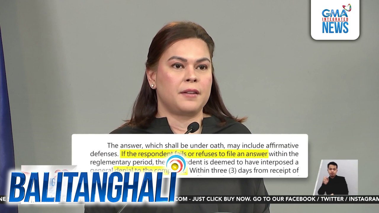 Notice to respondent sa 2 impeachment complaints vs. VP Duterte, natanggap na ng kampo niya; March 15 ang deadline para sumagot | Balitanghali