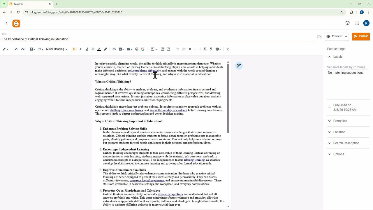 Blogger 72 Automatically Google Search Link to Post Insertion