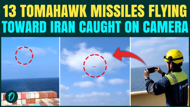 RAW VIDEO: Tomahawk Missiles ATTACKING Iran SCREAM Past Cargo Ship Near Oman | WATCH