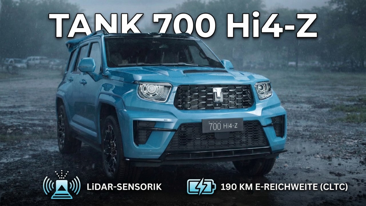 Great Wall Tank 700 Hi4-Z Debüt: 248 PS, LiDAR und riesiger Offroad-Look
