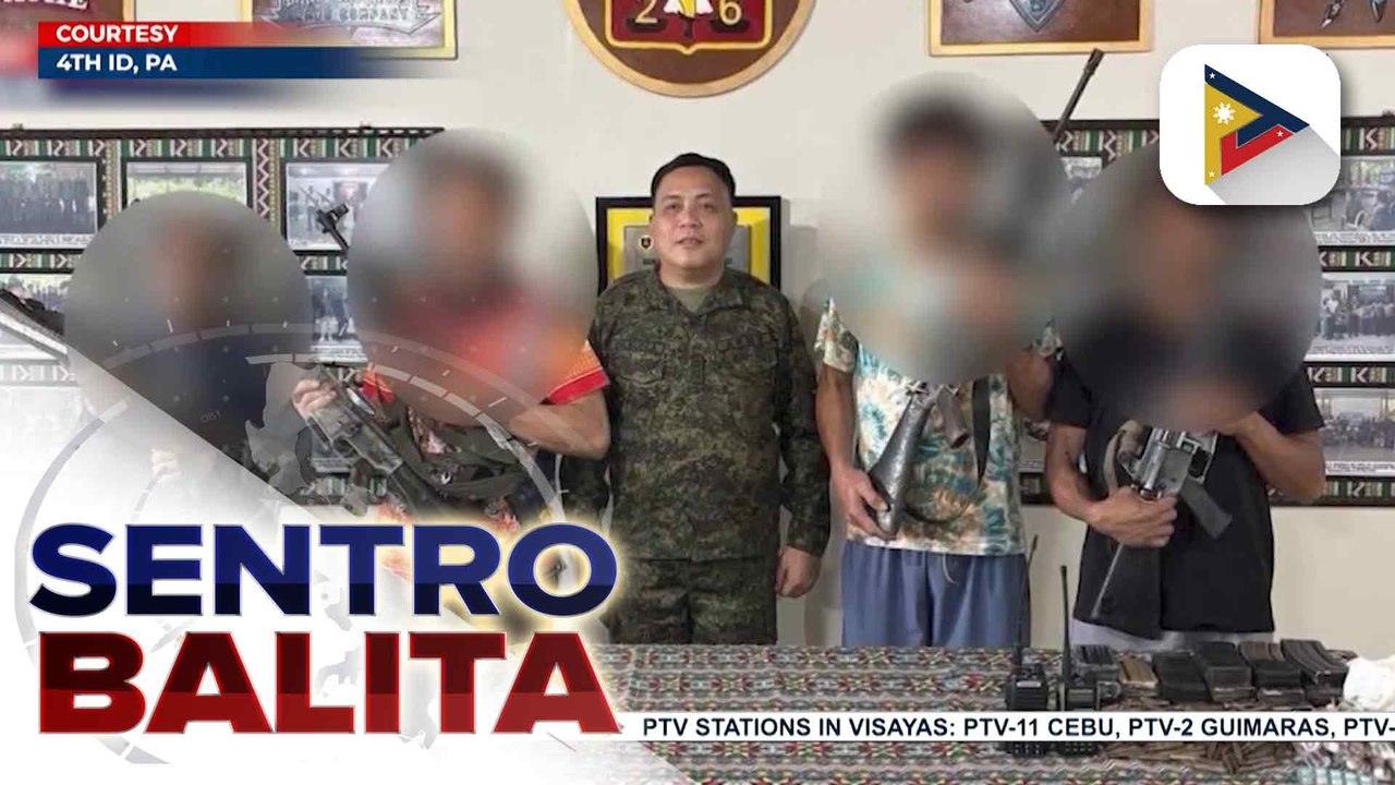 Apat na miyembro ng NPA, sumuko sa Agusan del Sur; high-powered firearms, isinuko rin | ulat ni JC Aliponga - PTV Davao