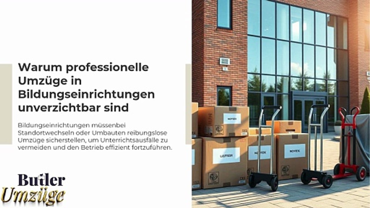 Spezialist für zuverlässige Umzüge von Schulen, Hochschulen und Forschungseinrichtungen 📞Butler Umzüge GmbH➡️Angebote