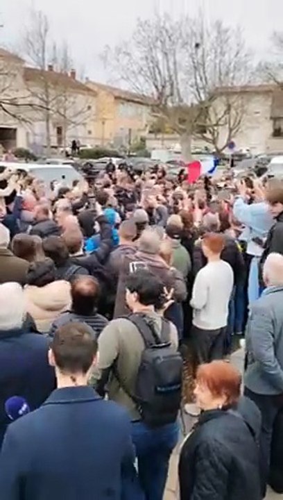 Marine Le Pen en visite à Bourg-Saint-Andeol, pour soutenir la candidate RN aux municipales