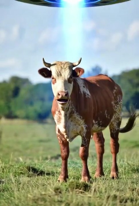 Abduction Bovine : Une Vache Face aux Mystères de l’Espace"