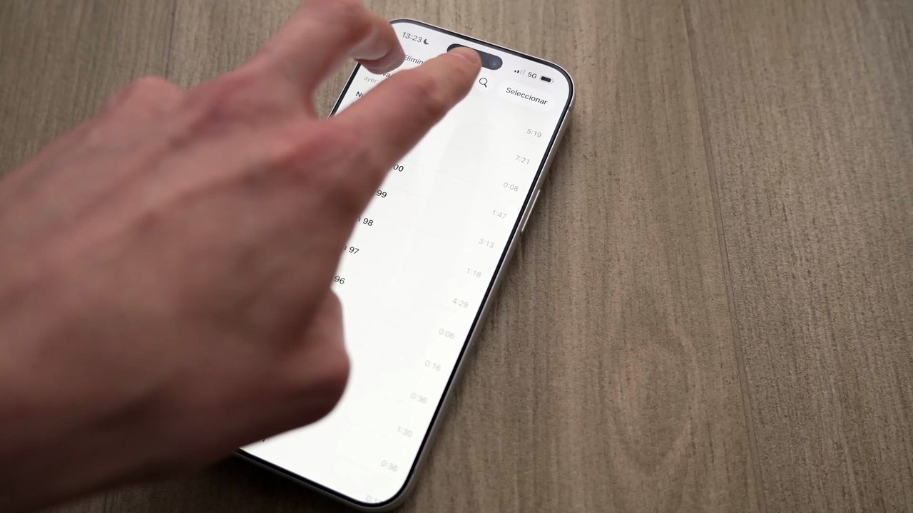 Gesto seleccionar iPhone