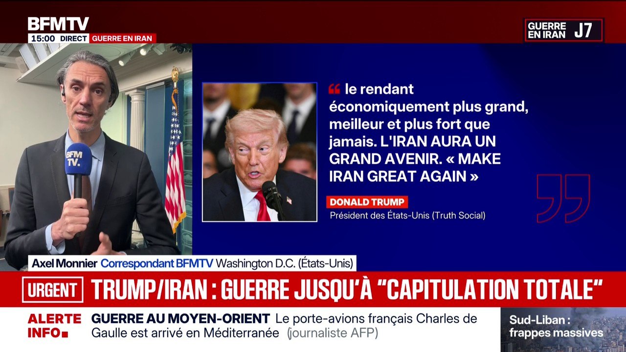Guerre au Moyen-Orient: Donald Trump demande la "capitulation totale" de l'Iran