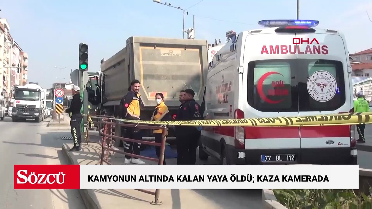 Kamyonun altında kalan yaya öldü; kaza kamerada
